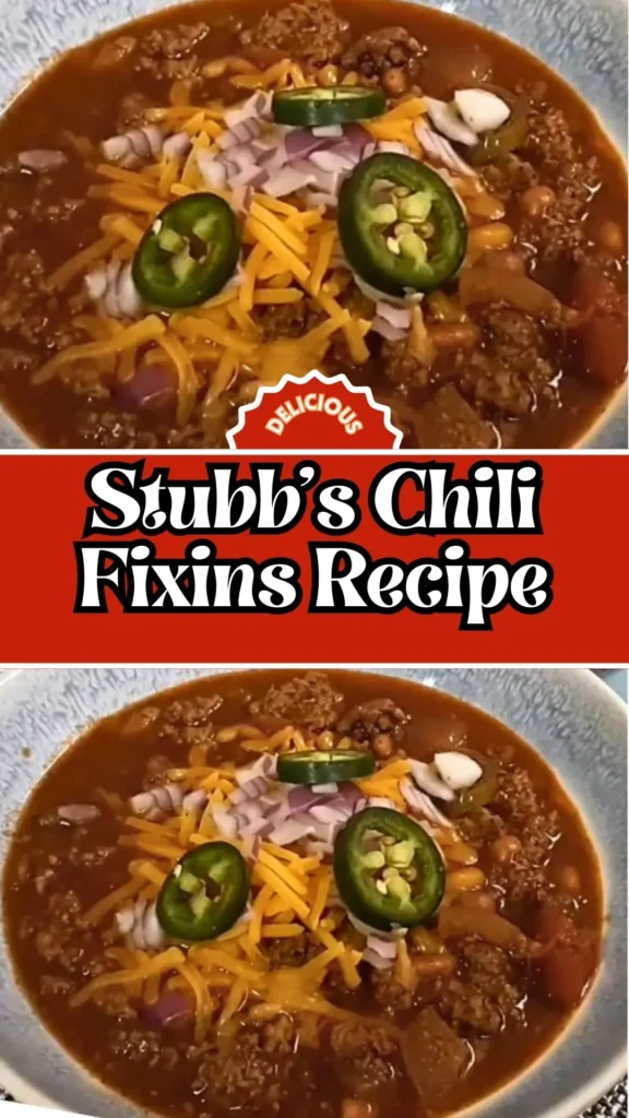 Stubb's Chili Fixins Recipe