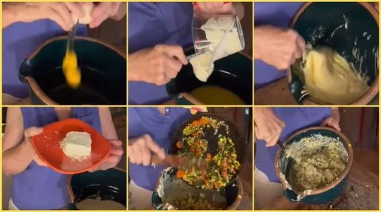 Mix the creamy filling and combine everything