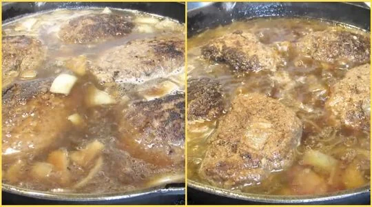 Simmer the Salisbury Steaks
