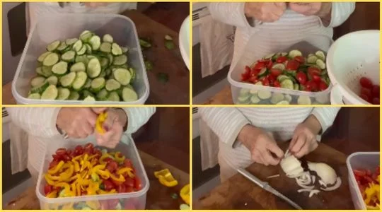 Slice the vegetables