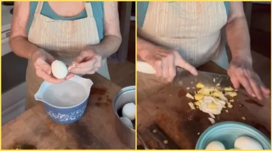 Peel and Chop the eggs