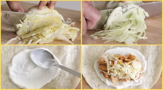 Prepare the Lettuce and Cabbage, Assemble the Wraps
