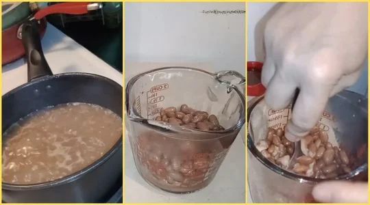 Warm the Pinto Beans, Mash the Beans Until Creamy